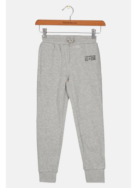 Buy Kids Girl Drawstring Brand Logo Jogger Pants, Heather Grey in UAE