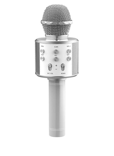 Buy Portable Handheld Karaoke Wireless Microphone With Bluetooth Speaker WS-858 Silver in UAE