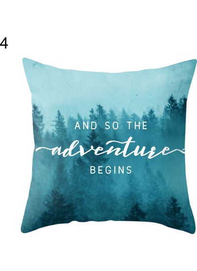 Buy Scenery Printed Pillow Cover Blue/White in UAE