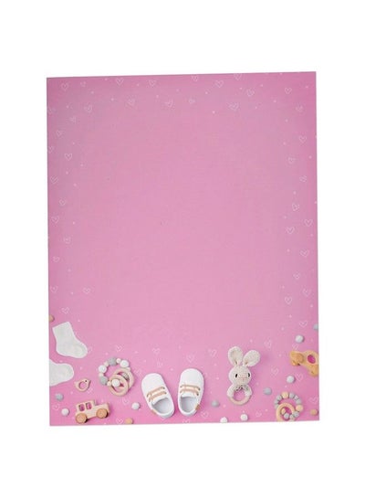 اشتري Classic Gifts Baby Stationary Paper 60 Sheets Great For Baby Shower Invitations Announcements Letters Thank You (Pink) في الامارات