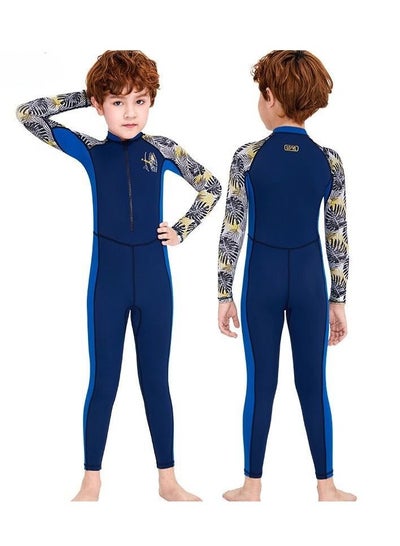 Buy Children's Swimsuit Boy One-Piece Long-Sleeved Sunscreen Swimsuit Middle And Big Children Students Swimming Training Snorkeling Surfing Jellyfish Suit in Saudi Arabia