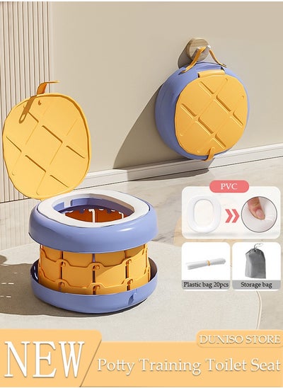 Buy Folding Potty Training Toilet for Kids, Folding Car potty with Storage Bags, Travel Potty Chair for Kids, Portable Toilet for Camping Outdoor and Indoor in Saudi Arabia