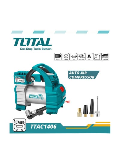 Buy Premium Quality Auto Air Compressor, 140 PSI / DC12V / 35L /min / 10A , Model: TTAC1406 By TOTAL in Saudi Arabia