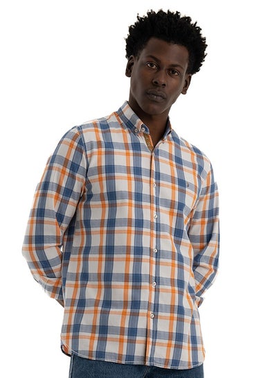 Buy Shirt Men's, Stylish, Oxford Cotton ,Orange, Multicolor in Egypt