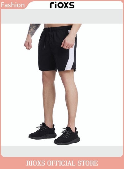 Buy Men's Workout Running Shorts Athletic Elastic Waist Shorts Breathable Quick-Drying Loose Drawstring Short Pants With Pockets in UAE