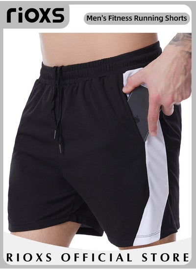 Buy Men's Workout Running Shorts Athletic Elastic Waist Shorts Breathable Quick-Drying Loose Drawstring Short Pants With Pockets in UAE