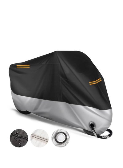 Buy COOLBABY Updated Version Motorbike Cover 210D Waterproof Motorcycle Cover XL UV Scratch Bird Droppings Heat-Resistant Outdoor Protection 88.6 x 41x 50 inch with 2 Windproof Buckles in UAE