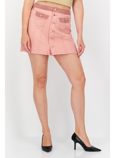 اشتري Women Plain Denim Mini Skirt, Dirty Pink في الامارات