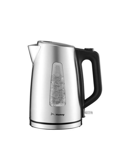 Buy Homey Portable electric kettle for tea and coffee. Stainless steel, 1.7L capacity. Automatic shut-off. Black and silver design in UAE