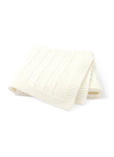 Buy Star Babies Knitted Blanket, White Size: 80x100cm in UAE