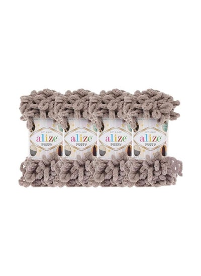 Buy Alize Buffy Soft Fluffy Yarn 4 Spools Alize Kids 100% Micro Polyester 400 Gram 39.3 Yards (268-Stone) in Egypt