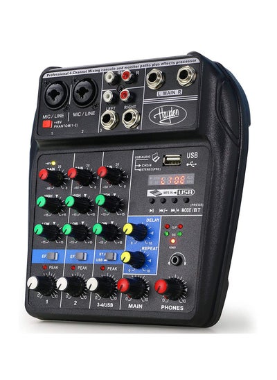 اشتري 4 Channel Mixer, DJ Mixing Console, with Bluetooth, 48V Phantom Power Monitor Karaoke System USB Mixer Audio في السعودية