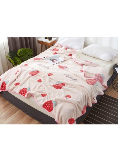 اشتري 1-Piece Strawberry Pattern Interesting Cozy Blanket Air Conditioning Blanket في السعودية