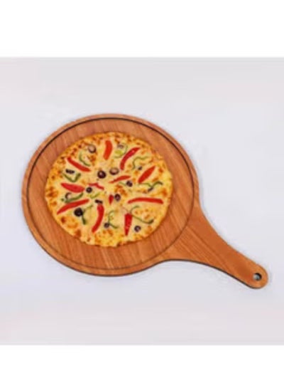 Buy Wooden Round Pizza Plate Brown in Egypt