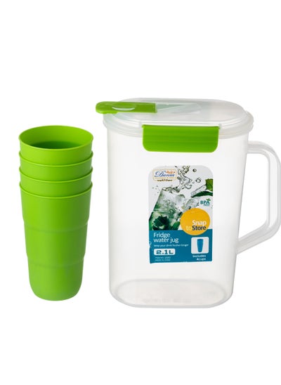 Buy A Plastic Set Consisting Of 4 Cups Of 300 Ml For Juice And Water in Saudi Arabia