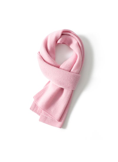 اشتري Unisex Cashmere Scarf Knitted Warm WinterPink Pink في الامارات