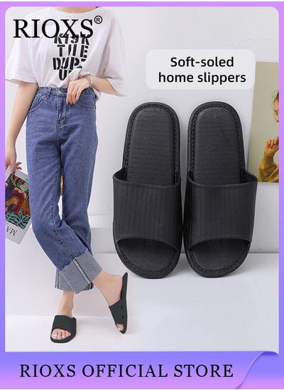 Buy Unisex Shower Slippers Mens Womens Anti-slip Flat Sandal Slippers For Bathroom Or Indoor Use in Saudi Arabia