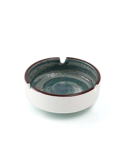 Buy Decorative Porcelain Green Round Ashtray 4 inch in UAE