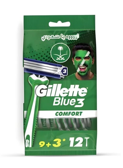 Buy Gillette Blue 3 Comfort Razor 9+3 in Saudi Arabia