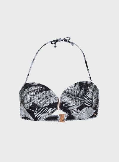 Buy Figleaves Tahiti Underwired Palm Print Bikini Top in UAE