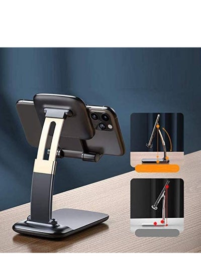 اشتري Adjustable Folding desktop Holder uper Stable Compatible with All Mobile Phones Stand iPad Tablet Nintendo Switch etc black في الامارات