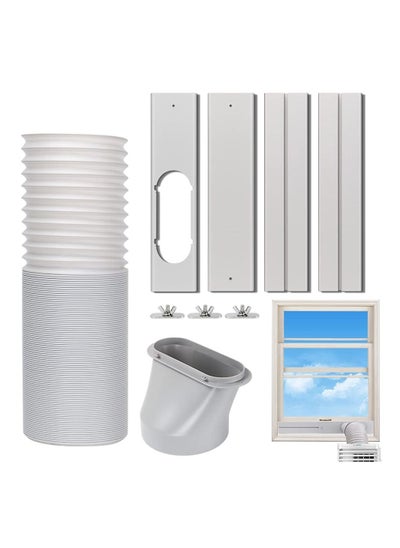 Buy Portable Air Conditioner Windows Vent Kit, Adjustable Window Seal with 5.9 Inch Diameter, 59 Inch Length Exhaust Hose for A/C Unit Universal for Sliding Horizontal or Vertical Windows in UAE