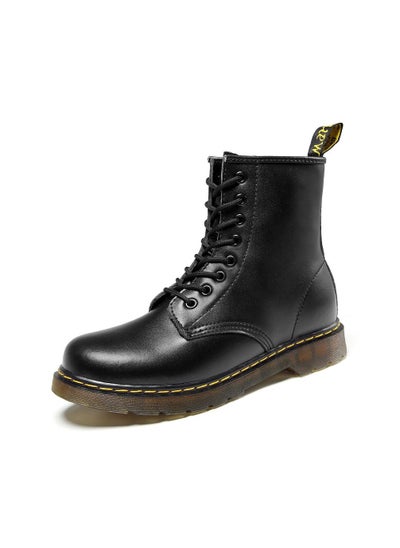 Buy Men Lace Up Martin Boots Black in UAE