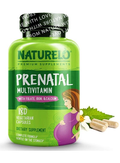 Buy Prenatal Multivitamin With Folate, Iron,& Calsium 180 Vegetarian Capsule Dietary Supplement Complete Formula Gentle On The Stomach in UAE
