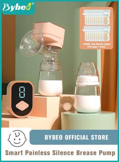 Buy Electric Wearable Hands-Free Breast Pump With 30 PCS Breastmilk Storage Bags, Low Noise, Painless, LCD Display, 3 Modes And 9 Levels in Saudi Arabia