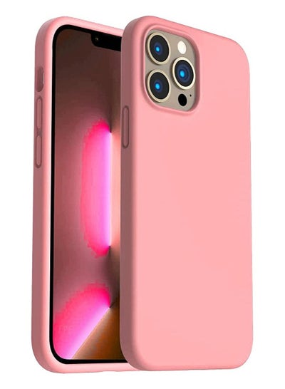 Buy Silicone Shockproof Liquid Soft TPU Slim Back Cover For iPhone 13 Pro 6.1in (Pink) in Egypt
