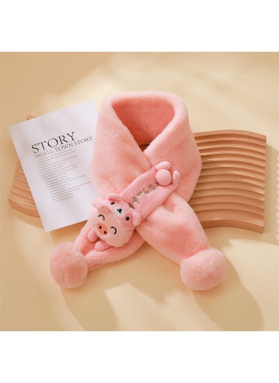 اشتري Kids Cartoon Dragon Plush Scarf Winter WarmPigskin powder Pigskin powder في السعودية