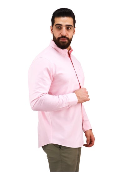 اشتري Men Wrinkle Free Shirt Pink في الامارات