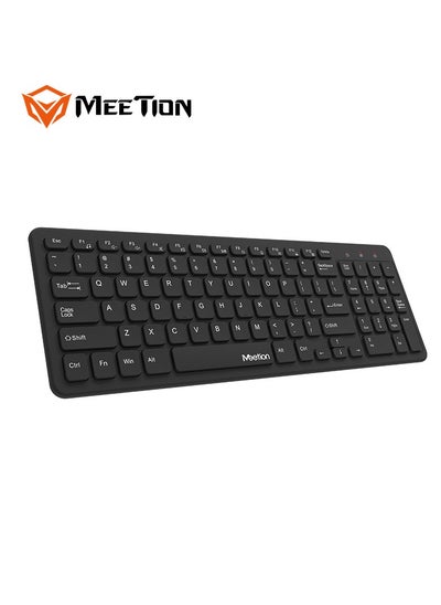 اشتري MEETION WIRELESS ULTRA THIN CHOCOLATE KEYBOARD WK410 Ergonomic design UV layout not easy to remove High-quality membrane keyboard (Black) في الامارات