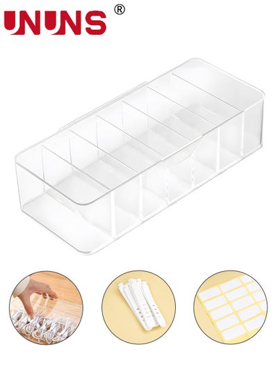 Buy Clear Cable Storage Box,Cable Organizer Box With Removable Partition,Storage Desktop Data Cable Cord Storage Box Plastic Cable Management Box With 10 Wire Ties in UAE