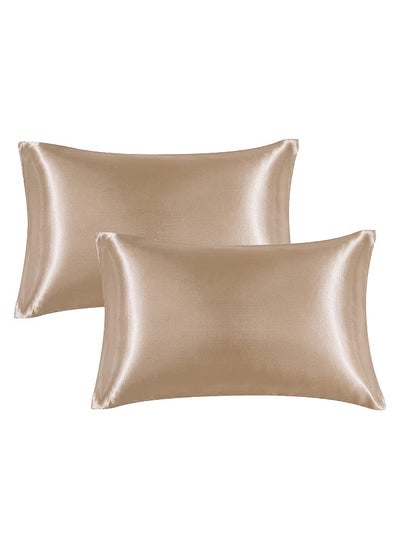 Buy A Pair of Pillowcases Household Silk Satin Soft for Hair and Skin Friendly Washable Simulated Silk Pillowcase in Saudi Arabia