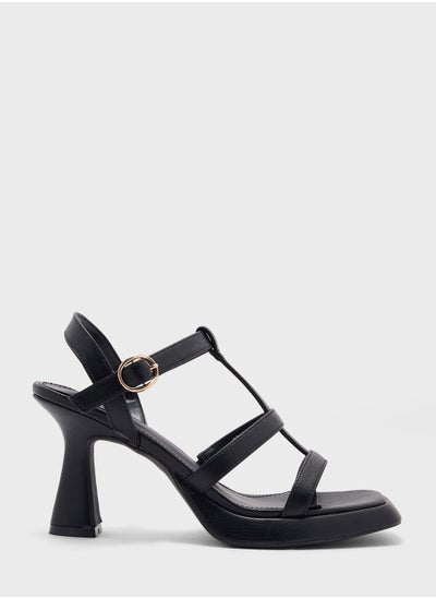 Buy Flared Heel Platform Sandal in UAE