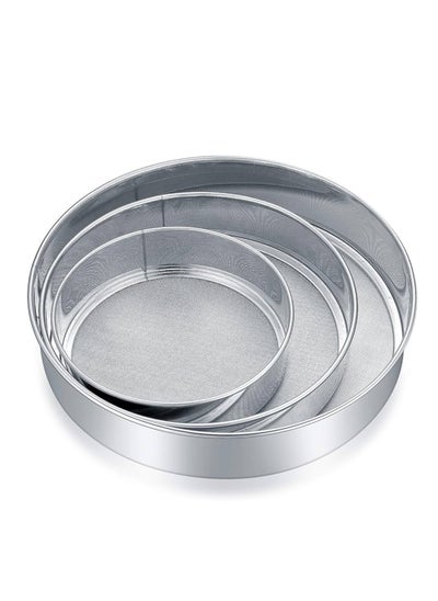 Buy Stainless Steel Flour Sifter, Baking Sifter, Iced Sugar Sifter, Flour Sifter, Kitchen Flour Sifter, Flour Shaker for Baking and Cooking, 3 Sizes, Silver in Egypt