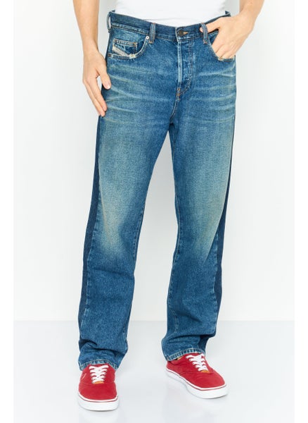 اشتري Men Regular Fit Washed Denim Jeans, Blue في السعودية