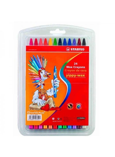 Buy Wax Crayons Set 24 Colors Plastic Box Multicolour in Egypt