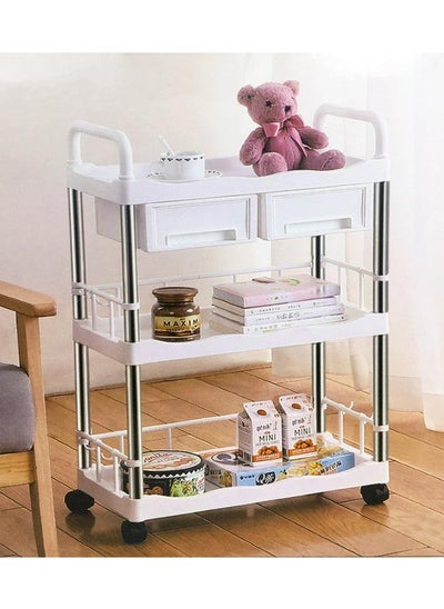 Buy Kitchen and Bathroom Storage Stand Organizer Shelves Modern Design Multi-use White/Silver in Saudi Arabia