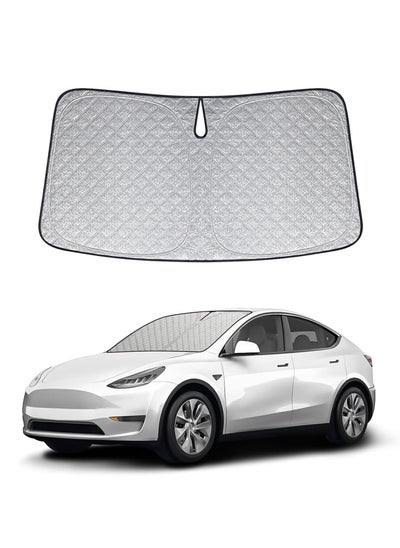 Buy Windshield UV Protector for Tesla Model 3 Foldable Window Sun Shade Blocks UV Rays, Car Interior Accessories in UAE