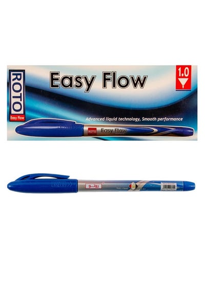 اشتري Roto easy flow ballpoint pen, 1.0 mm, blue - pack of 12 في مصر