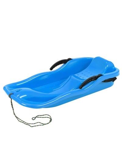 Buy Outdoor Sports Plastic Skiing Boards Sled Luge Snow Grass Sand Board Ski And Snowboard With Rope-Light Blue in UAE