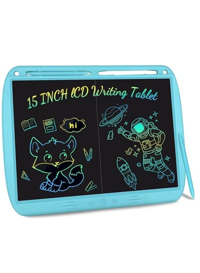 اشتري تابلت كتابة LCD من SHINEDOWN مقاس 15 بوصة، شاشة مقسمة، لوحة رسم محمولة مع قلمين للأطفال الأولاد والبنات، سهل التعلم في الامارات