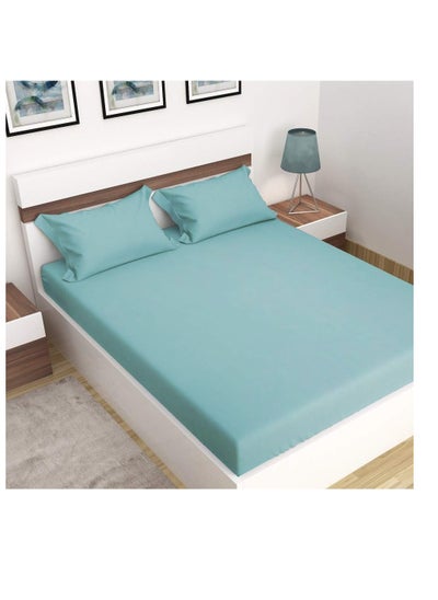 Buy Orchard Exclusive (Sea Green) King Fitted Fitted Sheet (Set of 1 Pc)  Cotton percale Weave, Soft and Luxurious, High Quality Bed linen -180 TC in UAE