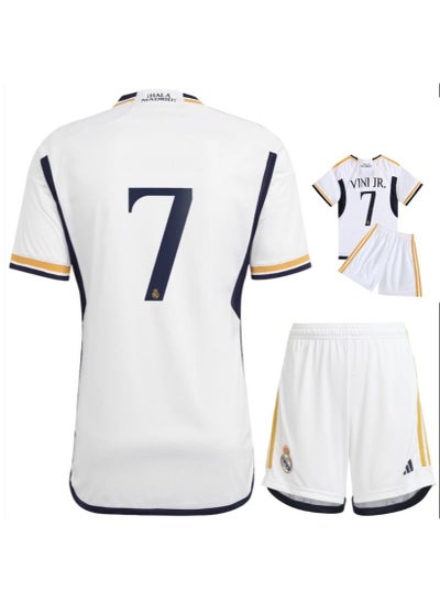 اشتري 23/24 New Season Real Madrid HOME Football Kits Fans Football Jersey/Shorts Gift Set Youth Sizes and Adult Size في الامارات