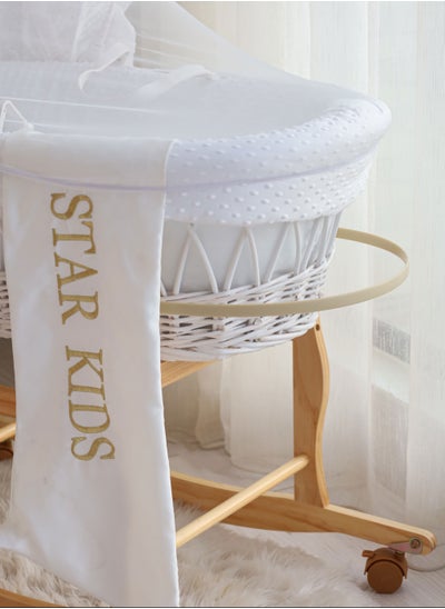 Buy Baby cradle, Moses basket, white, withrockingstand in Saudi Arabia