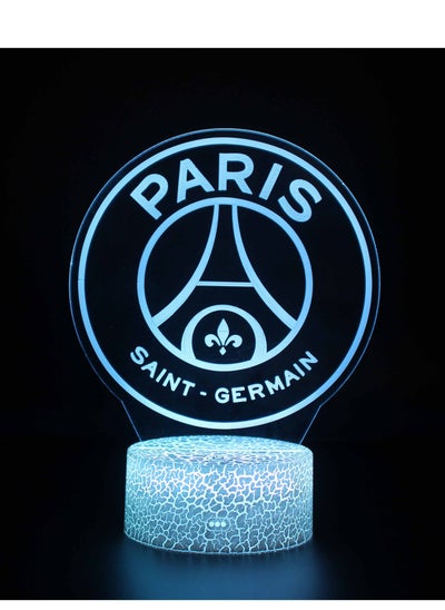 اشتري Five Major League Football Team 3D LED Multicolor Night Light Touch 7/16 Color Remote Control Illusion Light Visual Table Lamp Gift Light Team Paris Saint Germain في الامارات