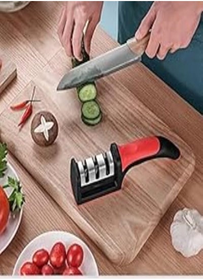 اشتري Stainless Steel Knife Sharpener Set for Home Use, Contains 2 Pieces with 3 Holes for Sharpening Knives and Scissors at Different Levels, Now in Pegui Bell في مصر