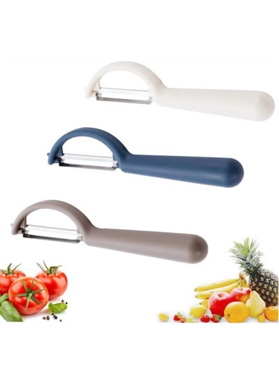 Buy Peeler, 3PCS Stainless Steel Double Edge Peeler, Asparagus Peeler, Vegetable Peeler, Stainless Steel Potato Peeler, with Swivelling Stainless Steel Blade, for Potatoes, Carrots, Vegetables, Fruit in Saudi Arabia